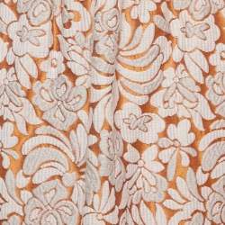 Pre Owned Prada Brown Floral Jacquard Mini Skirt M