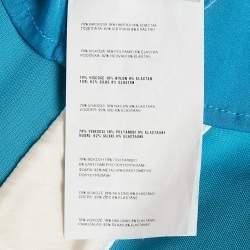 Pre Owned Prada Blue Jersey V-Neck Sheath Dress M