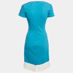 Pre Owned Prada Blue Jersey V-Neck Sheath Dress M