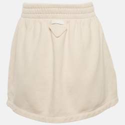 Pre Owned Prada Pink Cotton Jersey Drawstring Mini Skirt S