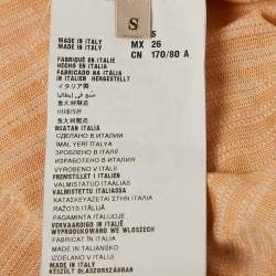 Pre Owned Prada Orange Stripped Jersey Fitted Top S