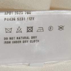 Pre Owned Prada Off-White Satin Logo Detail Long Sleeve Shirt S