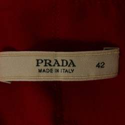 Pre Owned Prada Red Silk Ruched Mini Tube Dress M