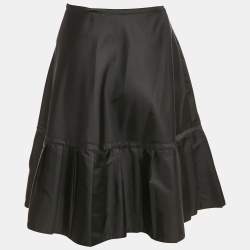 Pre Owned Prada Black Synthetic Pleated Short Skirt S