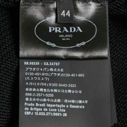 مملوكة مسبقًا Prada Black Cotton Knit Logo Embroidered Mini Dress M