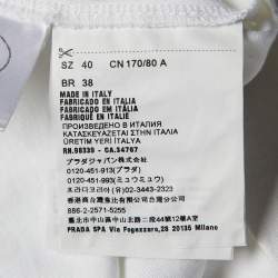 Pre Owned Prada White Cotton Triangle Logo Tank Top S