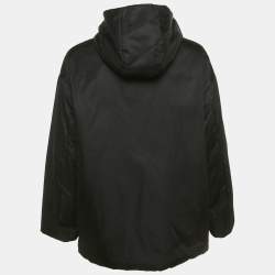 Pre Owned Prada Black Re - Nylon Triangle Logo Plaque Blouson Jacket S