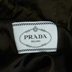 Pre Owned Prada Black Re - Nylon Triangle Logo Plaque Blouson Jacket S