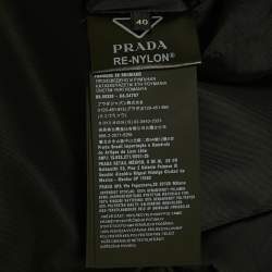 Pre Owned Prada Black Re - Nylon Triangle Logo Plaque Blouson Jacket S