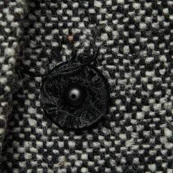 Pre Owned Prada Black Wool Mink Fur Collared Jacket S