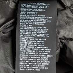 Pre Owned Prada Grey Nylon Fox Fur Trim Detail Quilted Down Jacket M