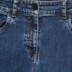 Pre Owned Prada Blue Washed Denim Tight Fit Jeans S Waist 25"