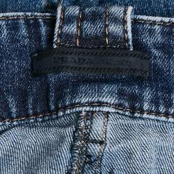 Pre Owned Prada Blue Washed Denim Tight Fit Jeans S Waist 25"