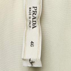 Pre Owned Prada Multicolor Floral Printed Cotton Lace Trim Tiered Mini Skirt L