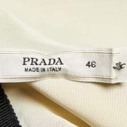 Pre Owned Prada Multicolor Floral Printed Cotton Lace Trim Tiered Mini Skirt L