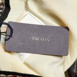 Pre Owned Prada Multicolor Floral Printed Cotton Lace Trim Tiered Mini Skirt L