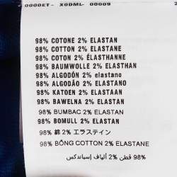 مملوكة مسبقًا Prada Blue Logo Embossed Gabardine Shift Dress M