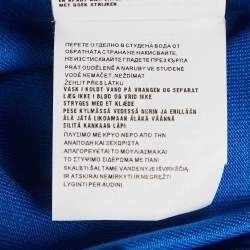 مملوكة مسبقًا Prada Blue Logo Embossed Gabardine Shift Dress M