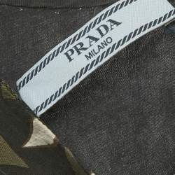 Pre Owned Prada Navy Blue Printed Silk Blouse S