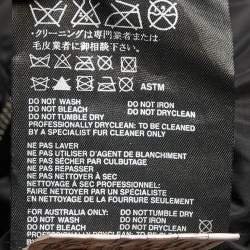 Pre Owned Prada Black Nylon Logo Applique Mink Fur Trim Puffer Jacket S