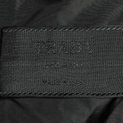 Pre Owned Prada Black Nylon Logo Applique Mink Fur Trim Puffer Jacket S