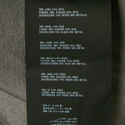 Pre Owned Prada Grey Embellished Wool and Silk Sleeveless Short Dress M