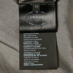 Pre Owned Prada Grey Embellished Wool and Silk Sleeveless Short Dress M