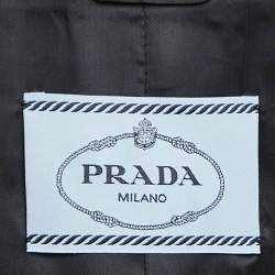 Pre Owned Prada Black Wool Single Breasted Mid-Length Coat M