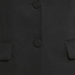 Pre Owned Prada Black Wool Single Breasted Mid-Length Coat M