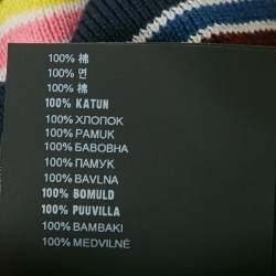 مملوكة مسبقًا Prada Navy Blue Striped Rib Knit Tank Top S