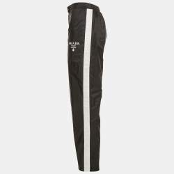 Pre Owned Prada Black Re-Nylon Contrast Trimmed Trousers XS