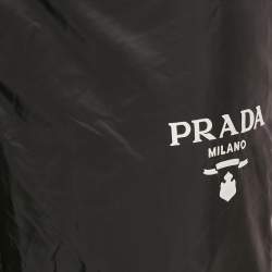 Pre Owned Prada Black Re-Nylon Contrast Trimmed Trousers XS