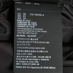 Pre Owned Prada Black Re-Nylon Contrast Trimmed Trousers XS