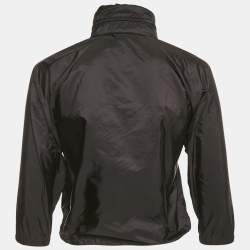 Pre Owned Prada Black Re-Nylon Zip-Up Hooded Jacket S