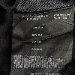 Pre Owned Prada Brown Printed Silk Satin Button Front Coat S