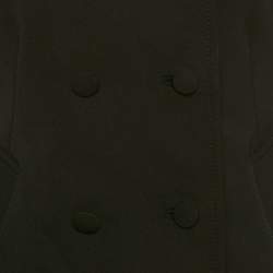 Pre Owned Prada Black Nylon Gabardine Double Breasted Jacket M