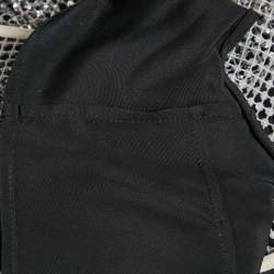 Pre Owned توب برادا فضي بحجر الراين مع لوحة الشعار قصير صغير