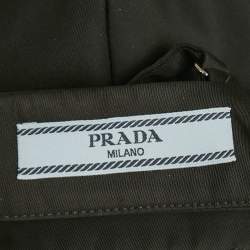 Pre Owned Prada Black Re-Nylon Logo Plaque Bralette XS