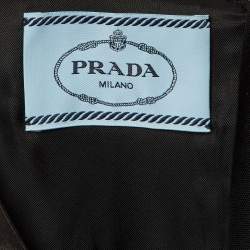 Pre Owned Prada Black Silk Satin Bow Detail Sleeveless Dress S