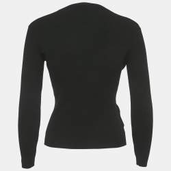 Pre Owned Prada Black Stretch Knit Full Sleeve Sweater XS