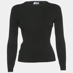 Pre Owned Prada Black Stretch Knit Full Sleeve Sweater XS