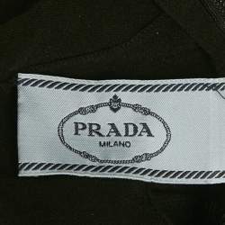 Pre Owned Prada Black Cut-Out Jersey High Neck Sweater S