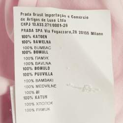 مملوكة مسبقًا Prada Pastel Pink Cotton Crewneck T-Shirt XS