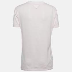 مملوكة مسبقًا Prada Pastel Pink Cotton Crewneck T-Shirt XS