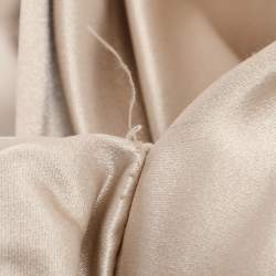 Pre Owned Prada Beige Satin Ruffle Midi Dress S