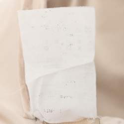 Pre Owned Prada Beige Satin Ruffle Midi Dress S