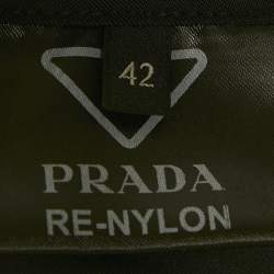 مملوكة مسبقًا Prada Black Re-Nylon Logo Patch Pinafore Mini Dress M