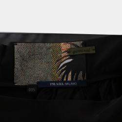 Pre Owned Prada Printed Silk Patch Detail Germinal Skirt