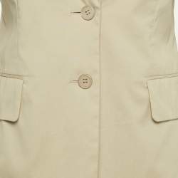 Pre Owned Prada Beige Cotton Blend Blazer & Pants Suit S 