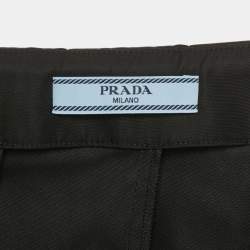 Pre Owned Prada Re Nylon Black Nylon Pleated Midi Skirt M 